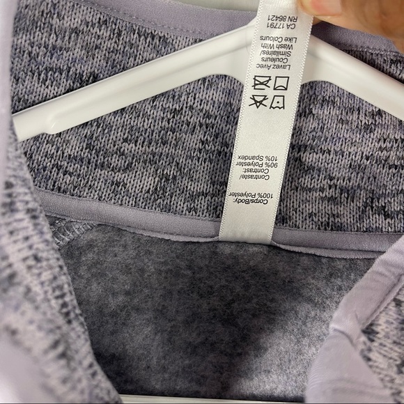 Kyodan 1/4 Zip Pullover Fleece Long Sleeve Sweatshirt Heather Grey Blue Sz M - Picture 5 of 6